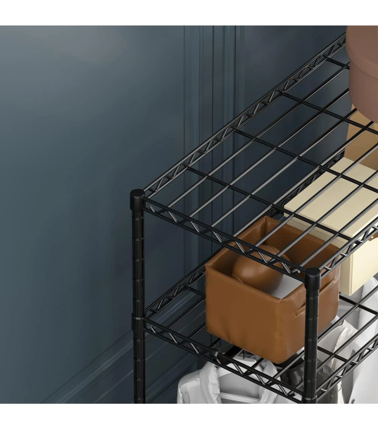 Black Metal Wire Shelving Unit - photo 5