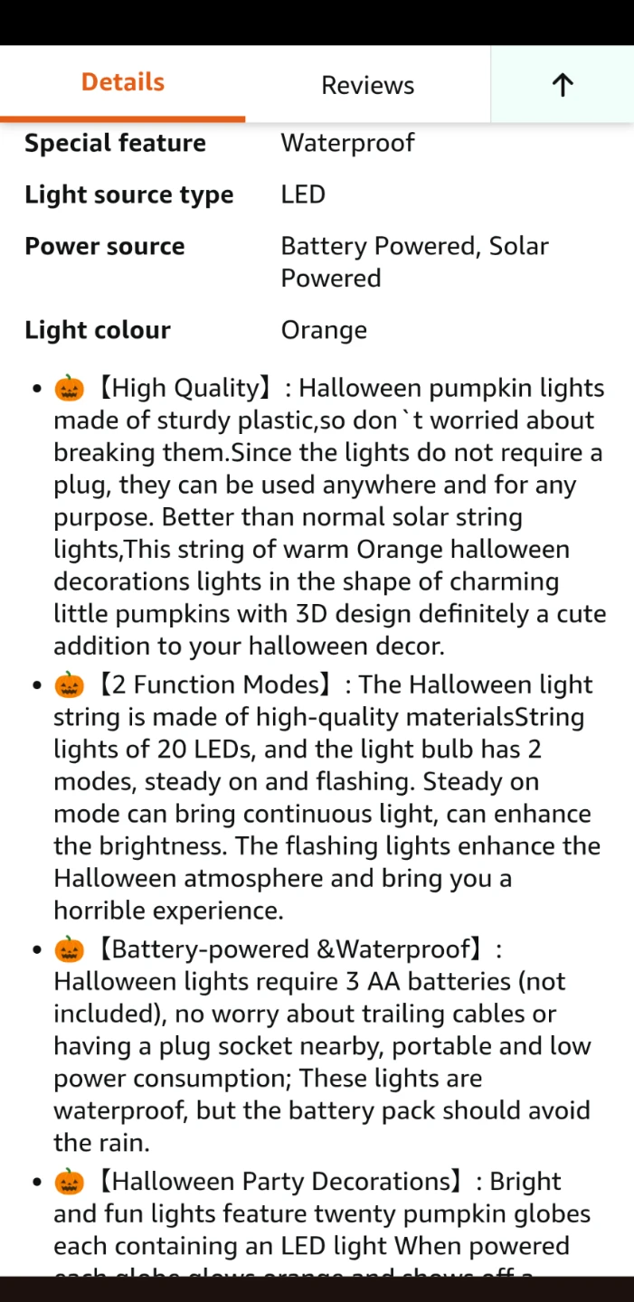New Halloween Pumpkin String LED Lights - 9.8 Feet - photo 5