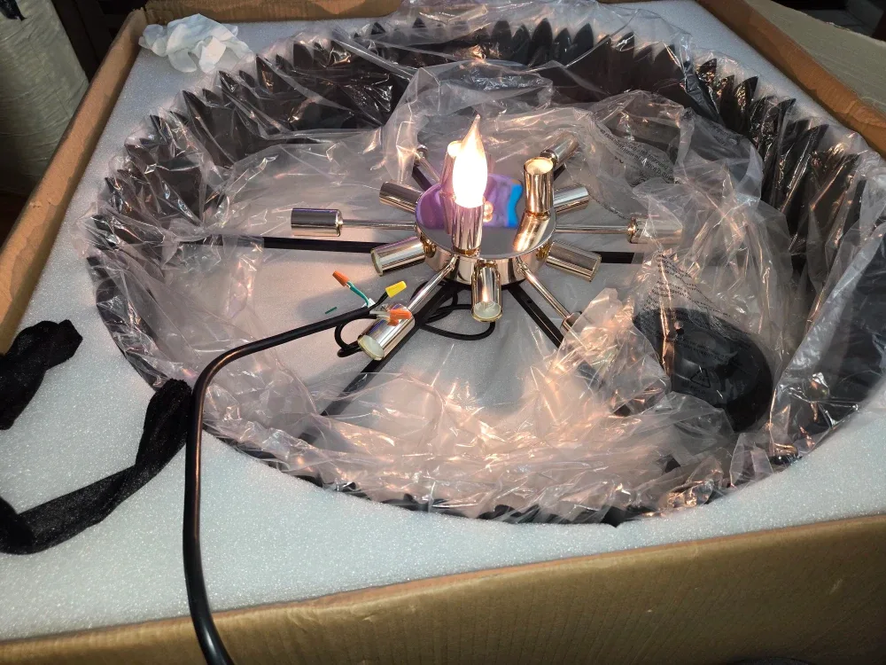 New 30" Black & Clear Crystals Pendant Light image indicator(2)