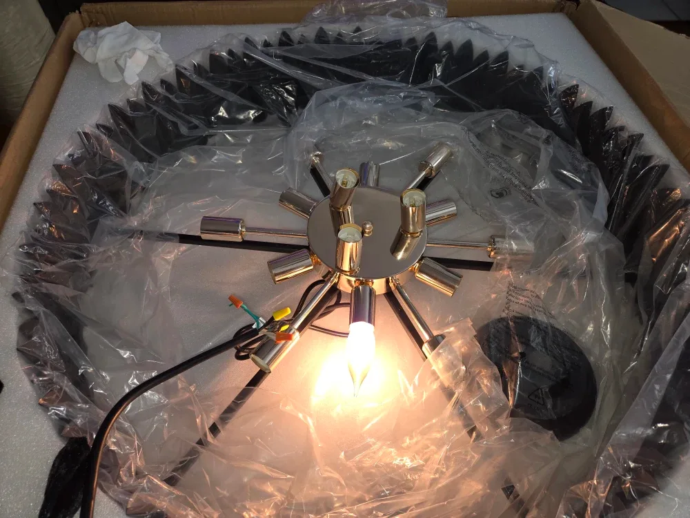 New 30" Black & Clear Crystals Pendant Light image indicator(3)