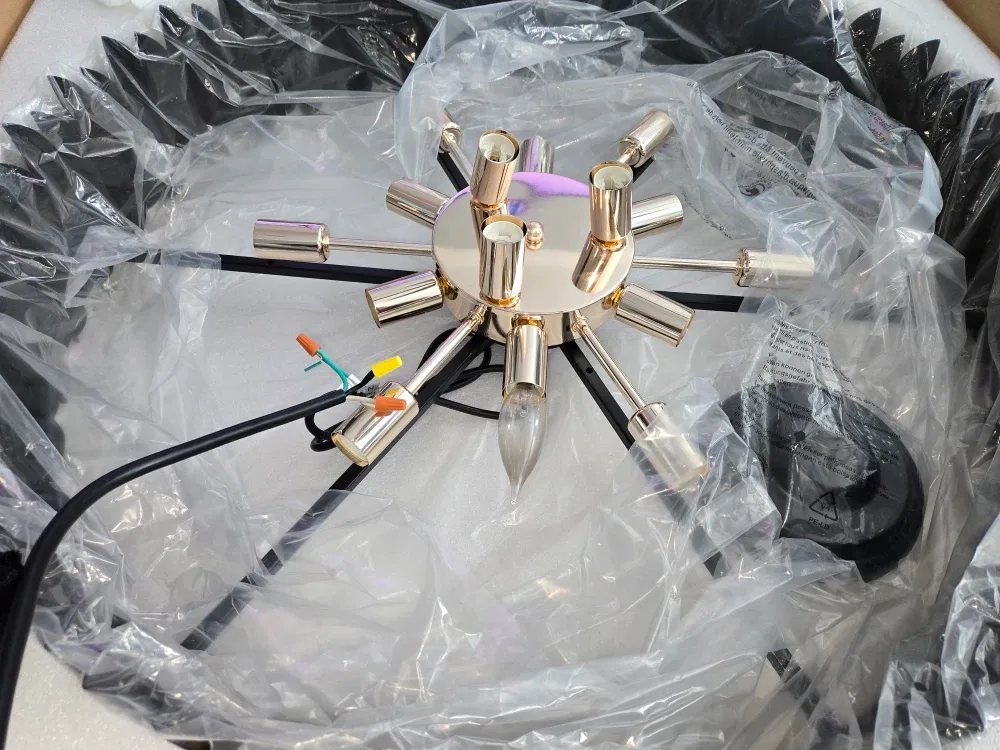 New 30" Black & Clear Crystals Pendant Light image indicator(4)