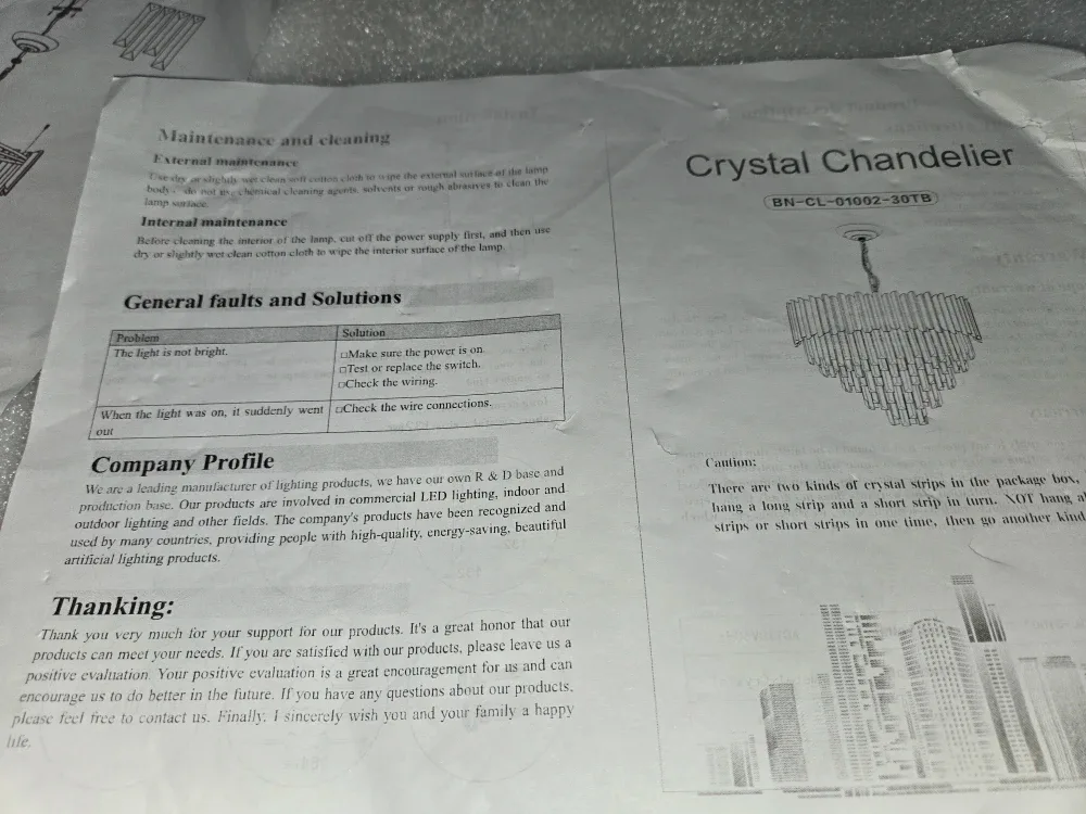 New 30" Black & Clear Crystals Pendant Light image indicator(7)