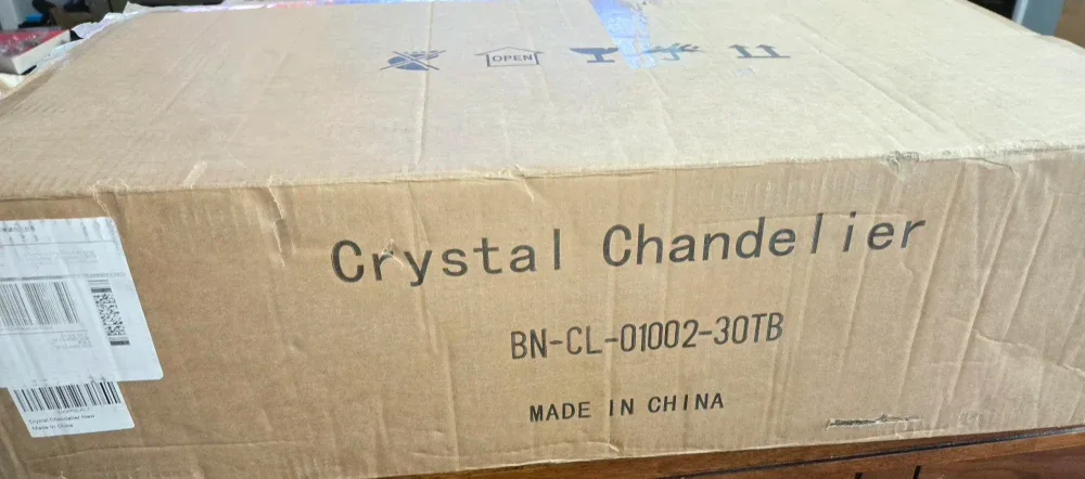 New 30" Black & Clear Crystals Pendant Light image indicator(8)