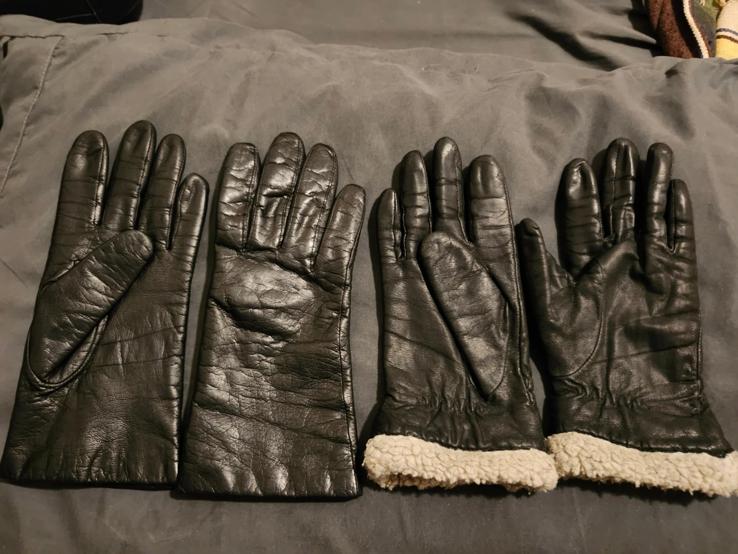 Black Leather Gloves
