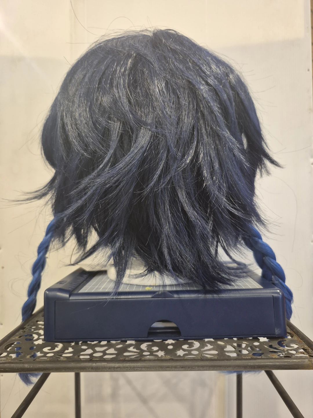 Blue & Black Synthetic Fiber Wig - photo 3