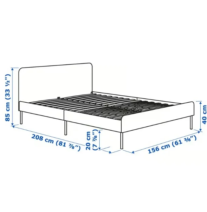 IKEA Slattum Queen Bed Frame - Black image indicator(2)