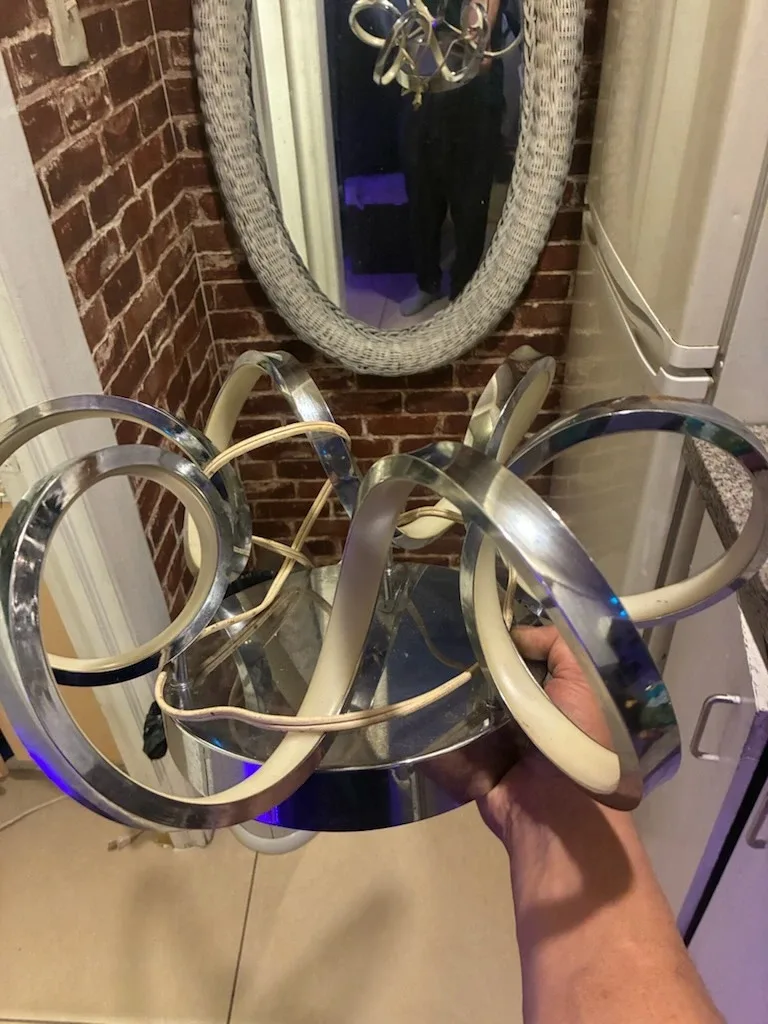 Modern Chrome Ring Chandelier
