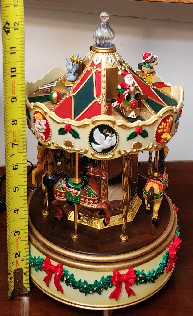 Mr. Christmas Musical Holiday Merry Go Round with Moving Parts image indicator(2)