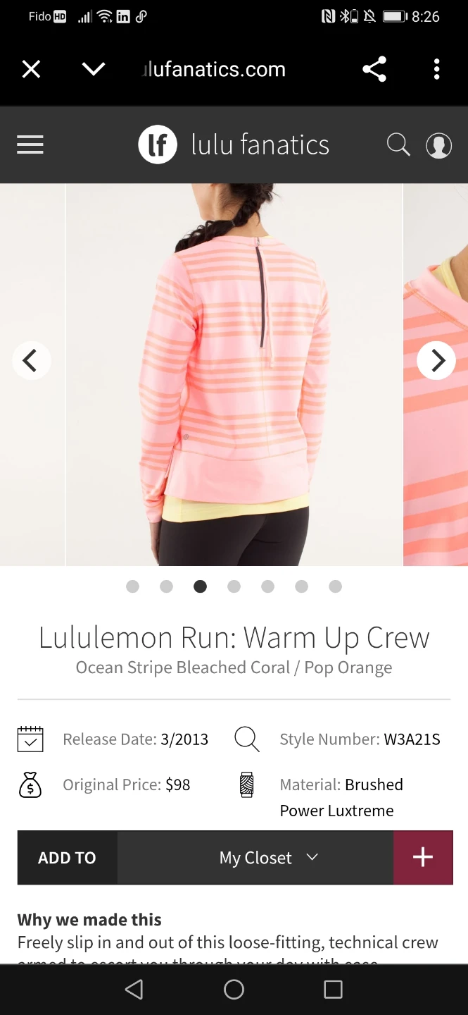 Lululemon Run: Warm Up Crew - Coral/Orange s4 - photo 2