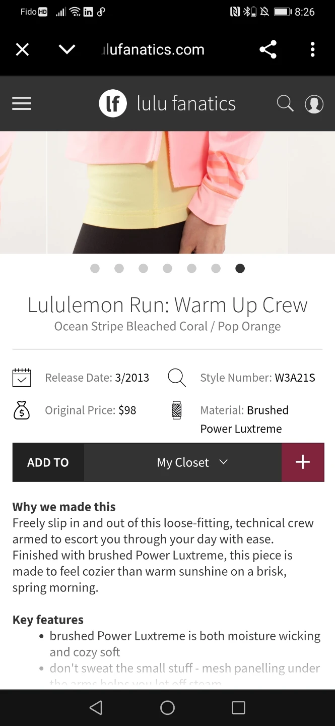 Lululemon Run: Warm Up Crew - Coral/Orange s4 - photo 5
