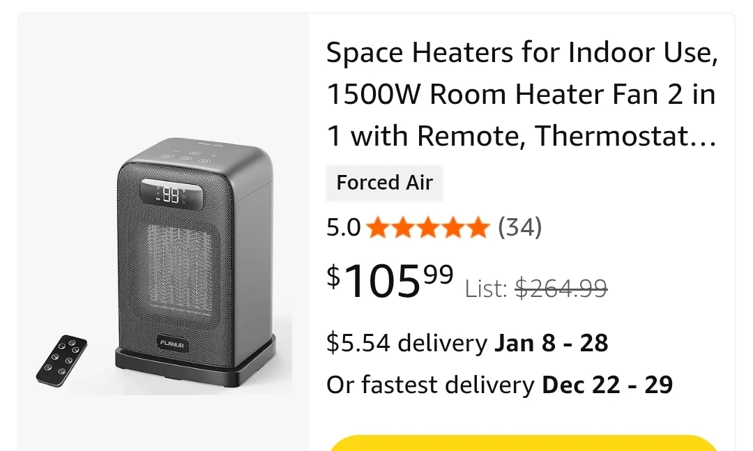 Space Heater w/ Remote