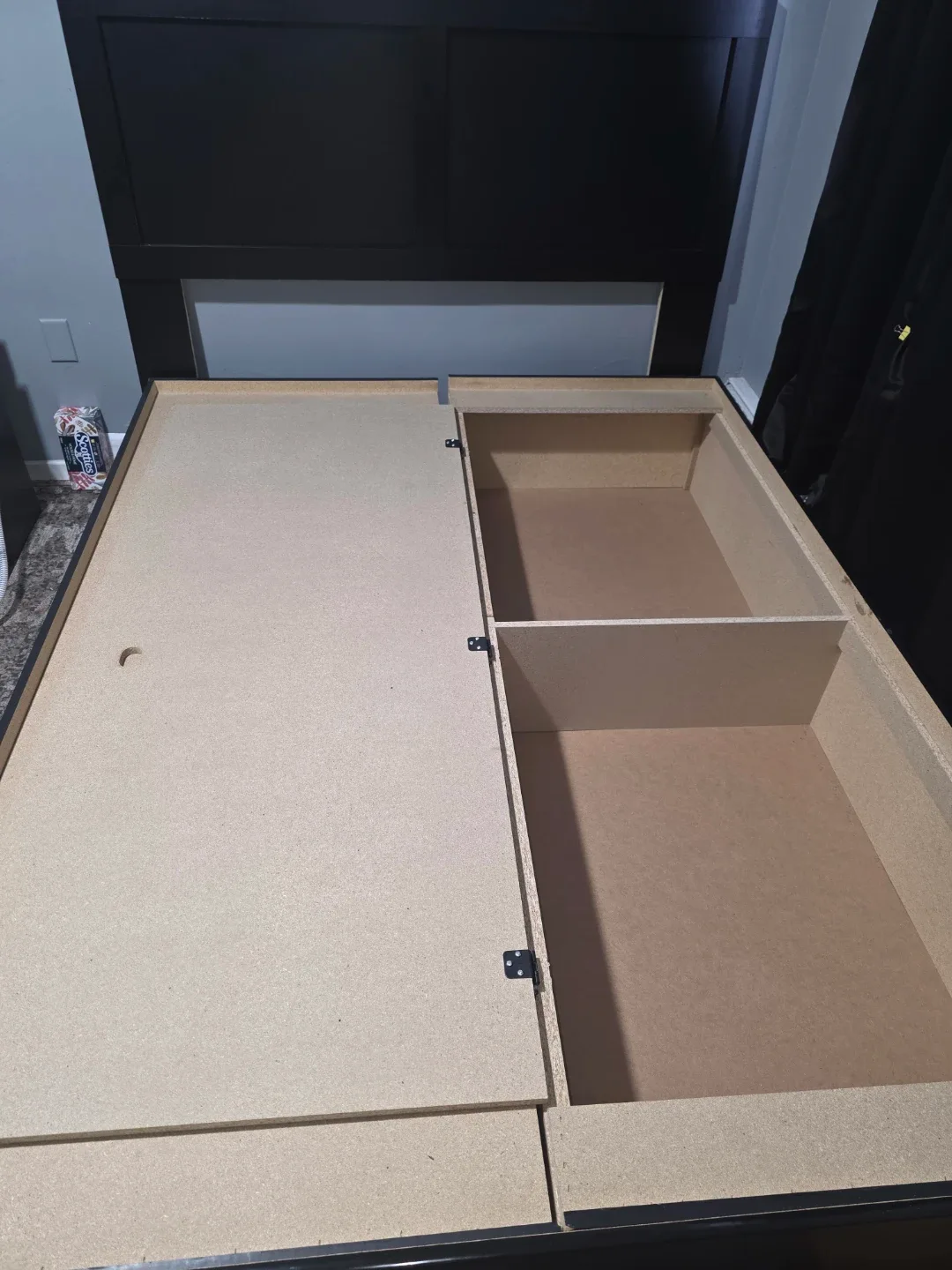 Queen size Black Bed Frame with Storage Drawers image indicator(2)