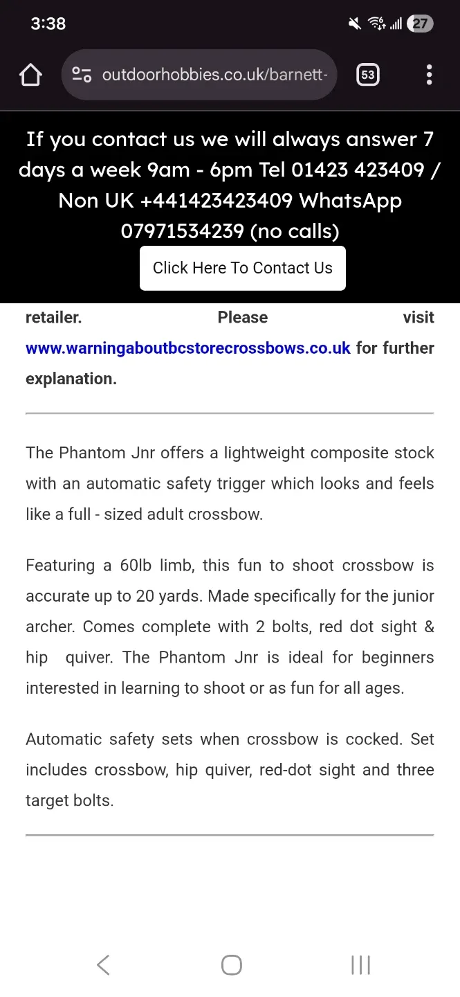 Barnett Phantom Jnr Crossbow image indicator(4)