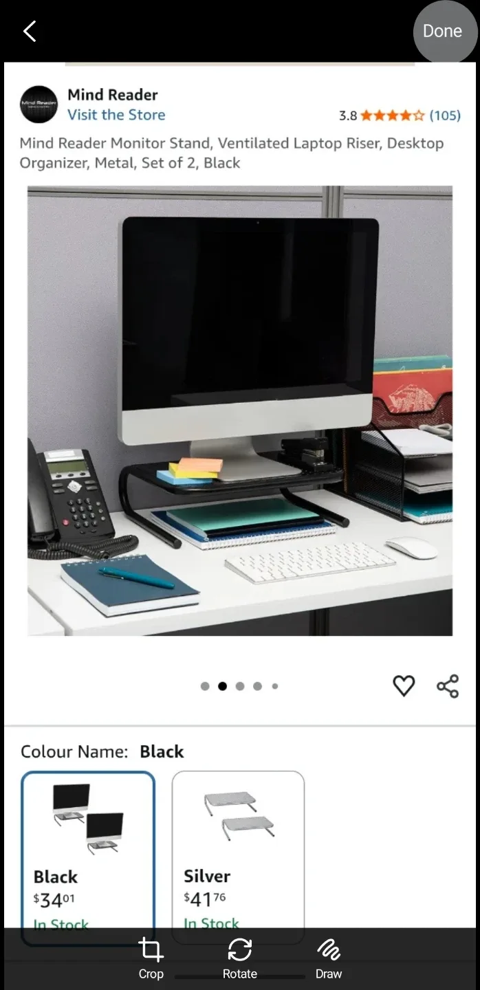 Mind Reader Black Monitor/Laptop Stand #Cleanout