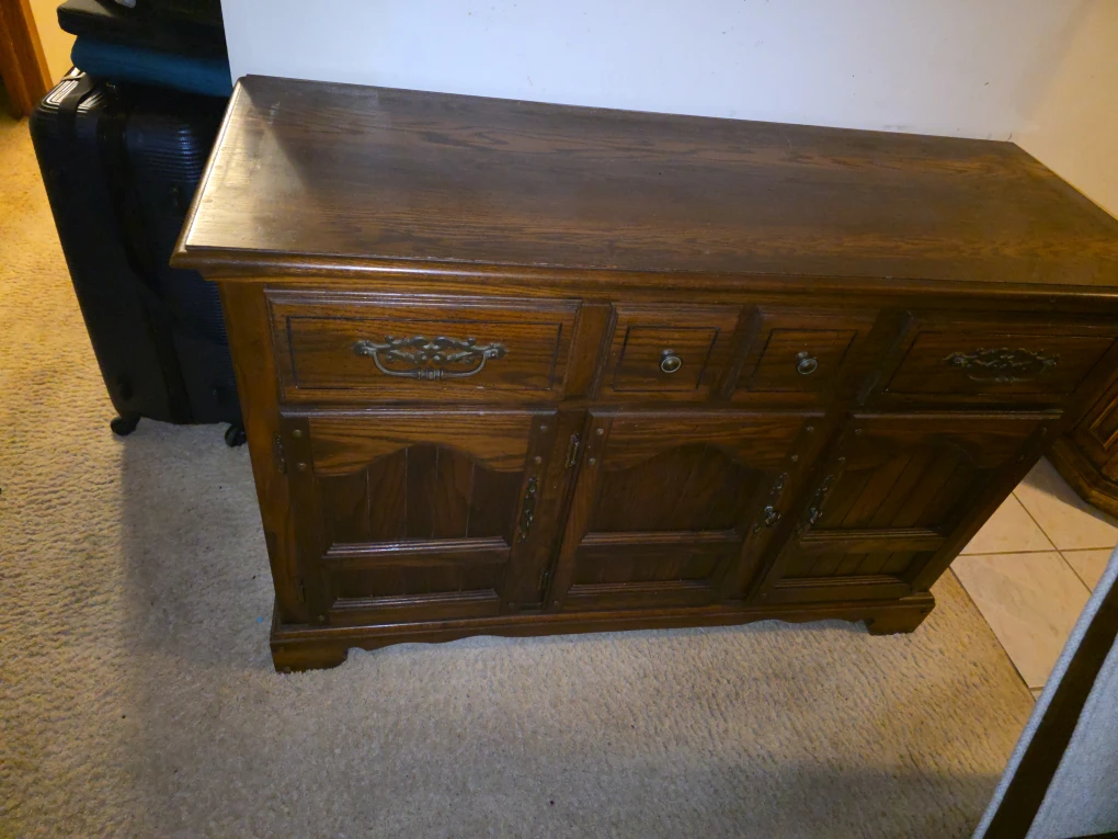 Vintage Dark Wood Sideboard/Buffet Cabinet