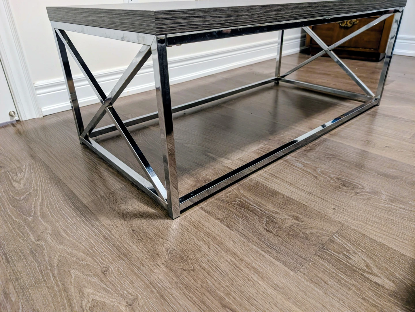 Grey & Chrome Coffee Table - photo 3
