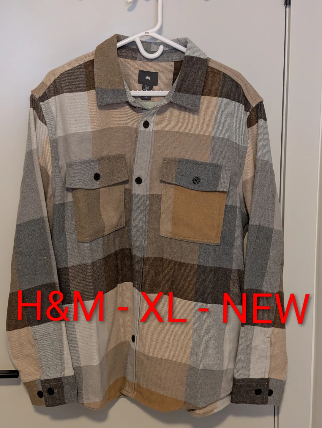 New H&M XL Plaid Flannel Shirt