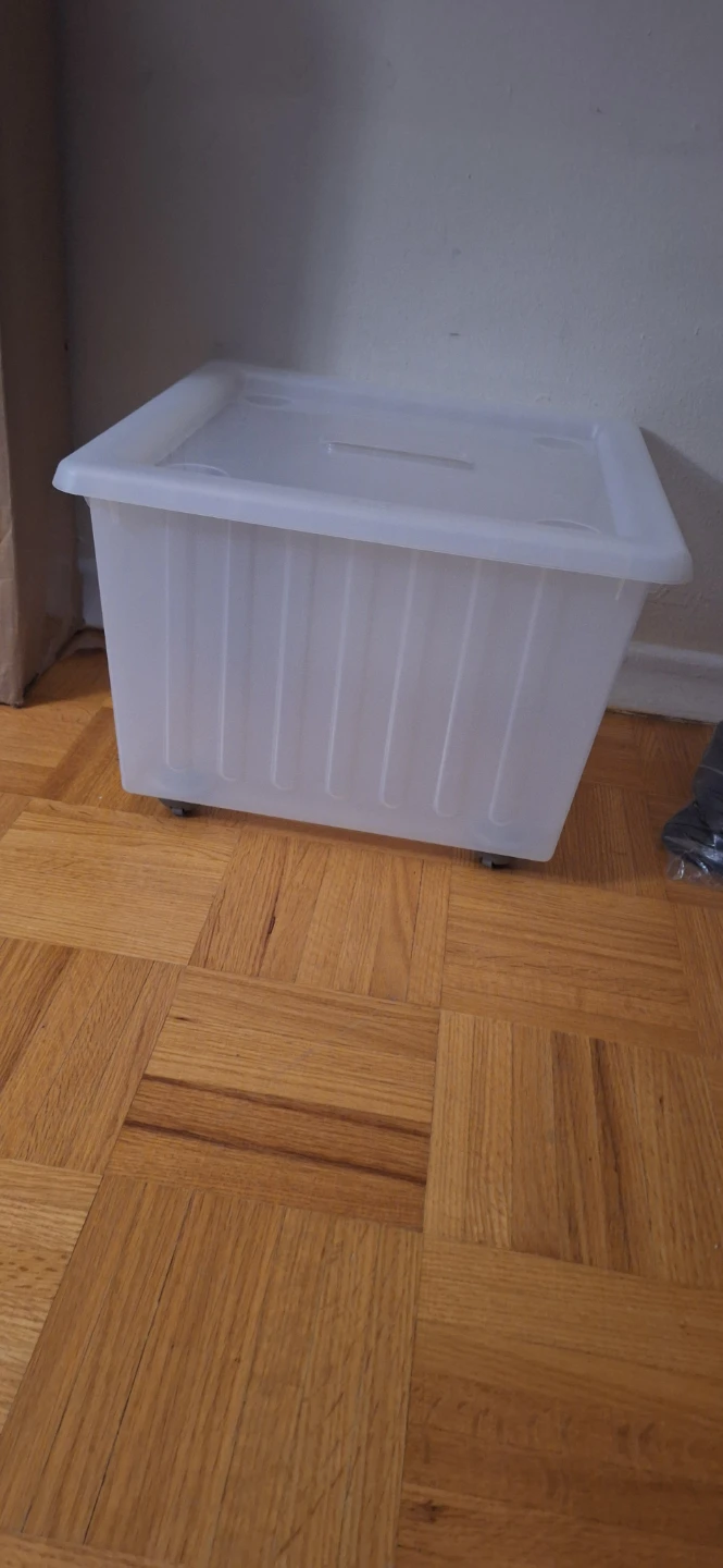IKEA VESSLA Storage Crate with Casters - White