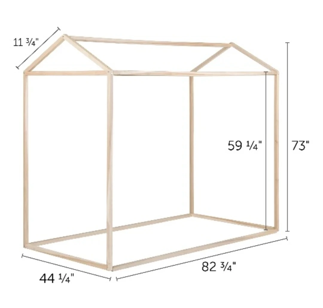 Wooden house bed frame, twin size - photo 3
