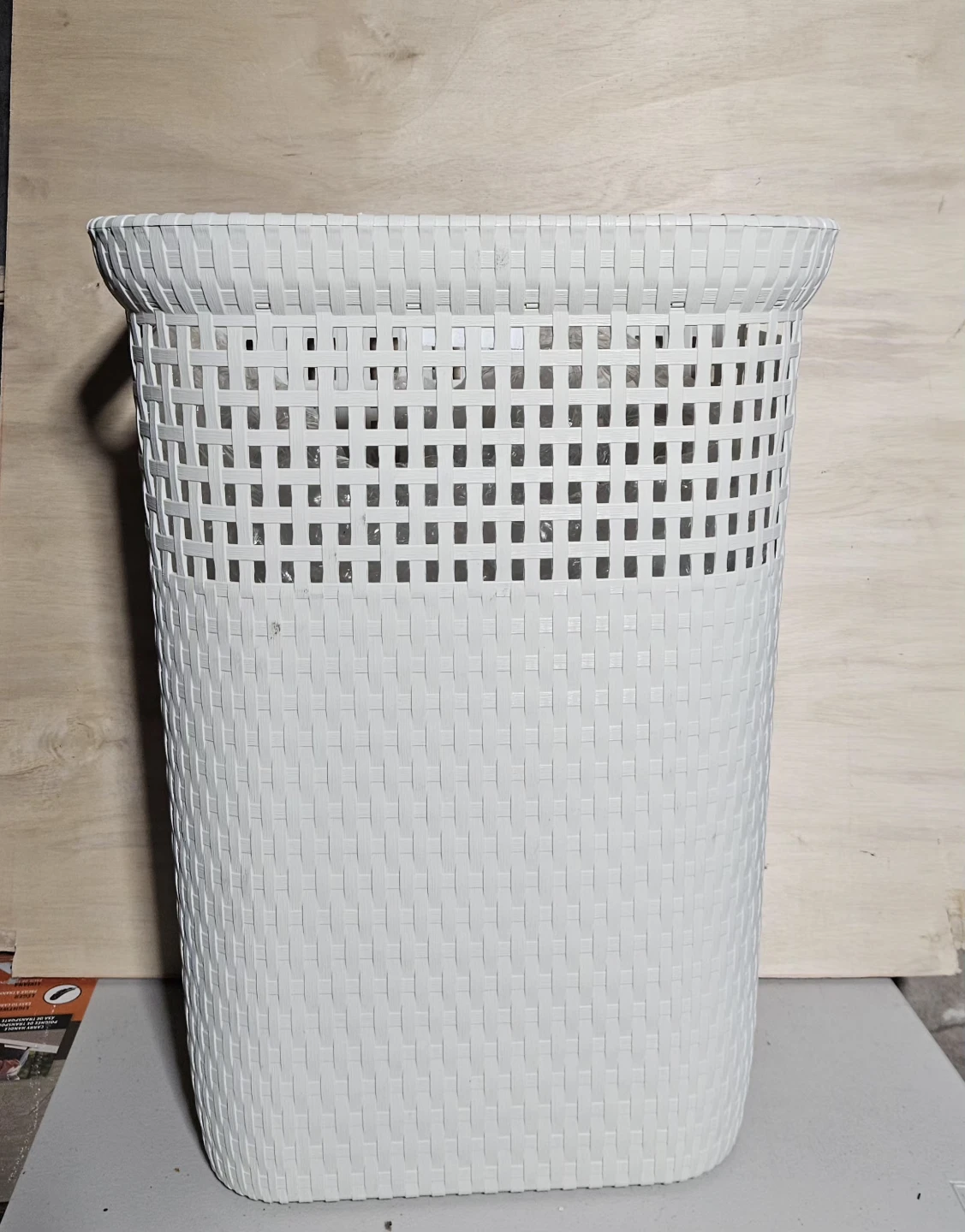 White Woven Laundry Basket