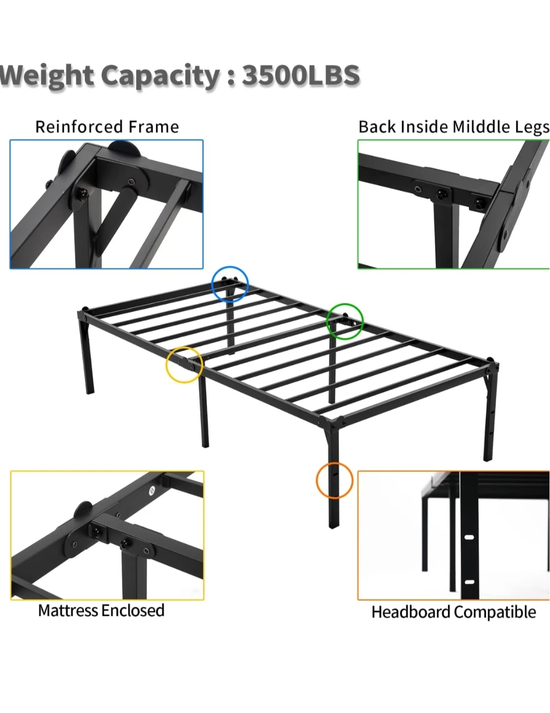 King Size Metal Bed Frame - photo 3