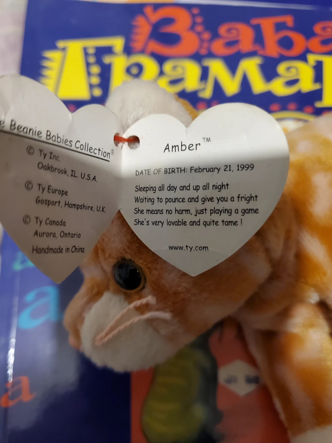 Vintage orange cat "Amber" beanie baby - photo 5