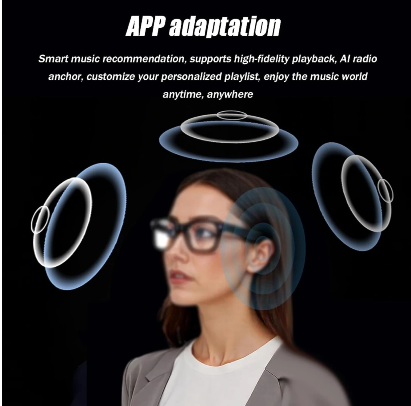 Smart Glasses with Camera and Bluetooth - Black - photo 5