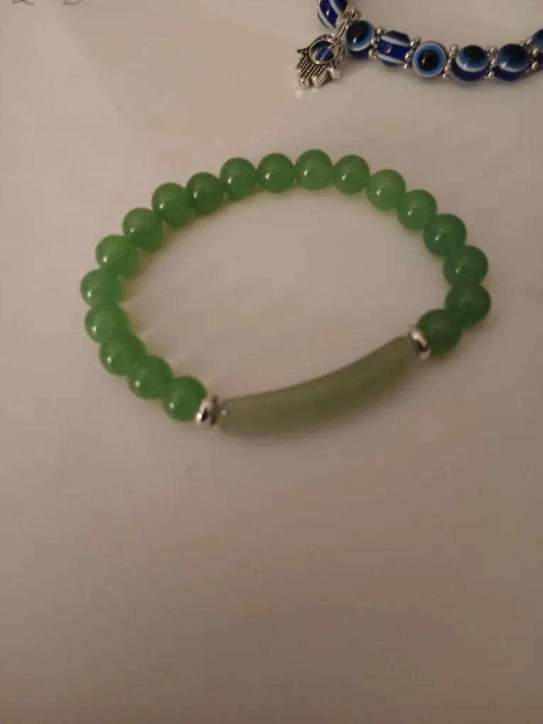 Green Beaded bracelet/Evil eye bracelet image indicator(5)