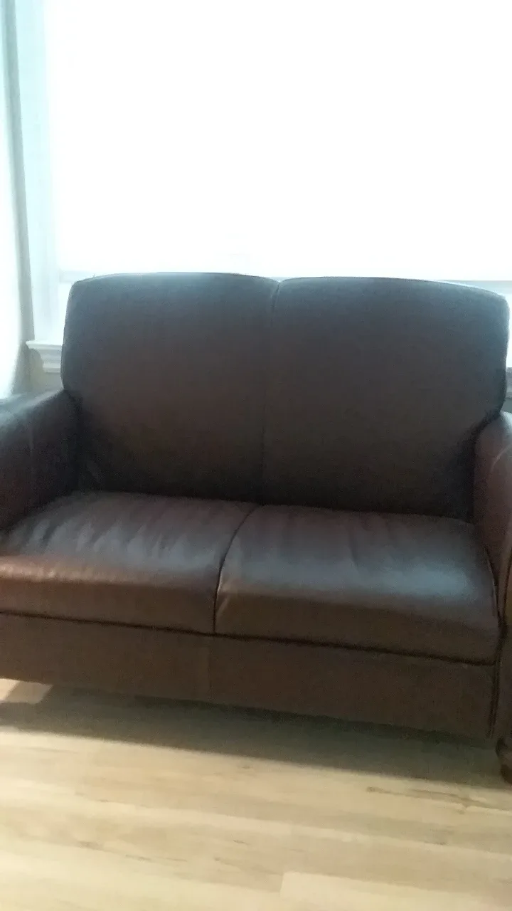 Deep Brown Loveseat Sofa Faux Leather made in Canada
