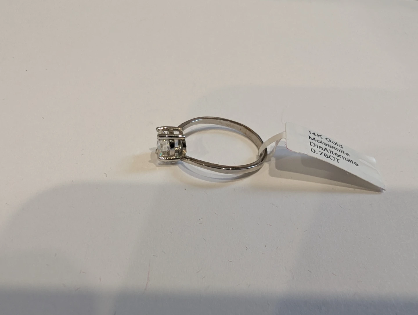 Brand New 14K White Gold Moissanite Ring For Sale - photo 5