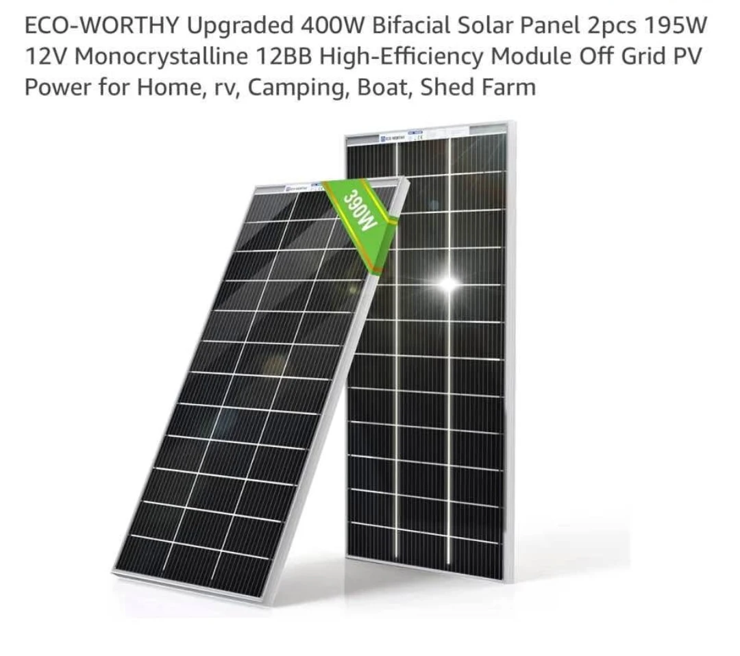 ECO-WORTHY 400W Bifacial Solar Panel - New