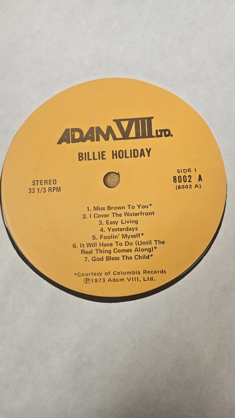 Billie Holiday - Adam VIII LTD. Vinyl Record-Bootleg - photo 2