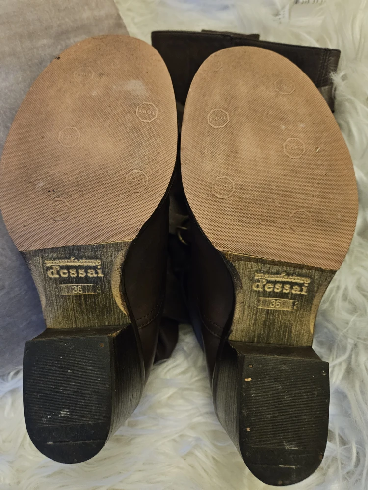 Dessai Brown Leather Knee High Boots Size 6 - photo 3