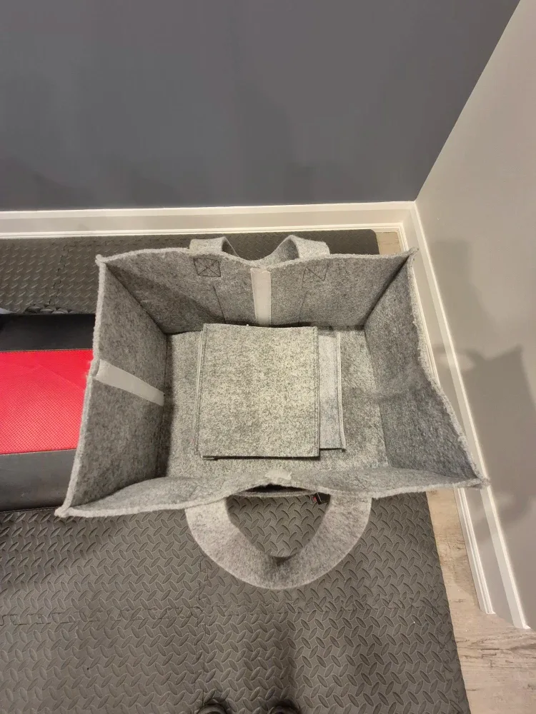 Grey Felt Adjustable Diaper Caddy Organizer image indicator(3)