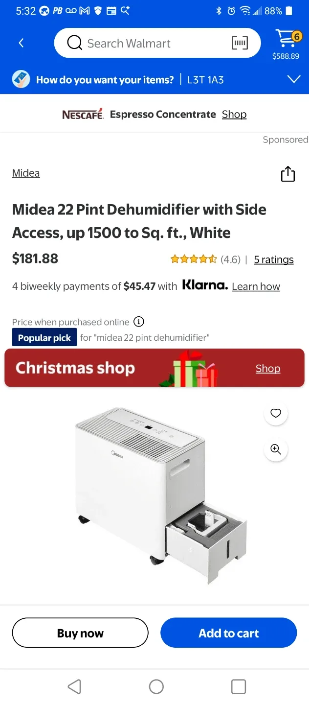🧡MIDEA 22 PINT DEHUMIDIFIER 1500 SQ. FT. EXCELLENT CONDITION image indicator(4)