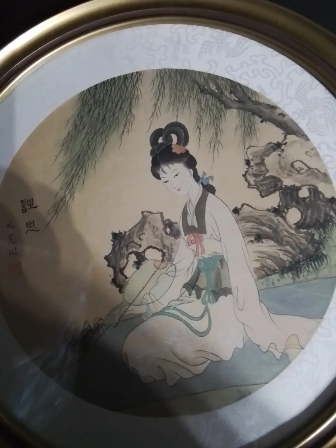 Framed Asian Watercolors 14.5"D image indicator(8)