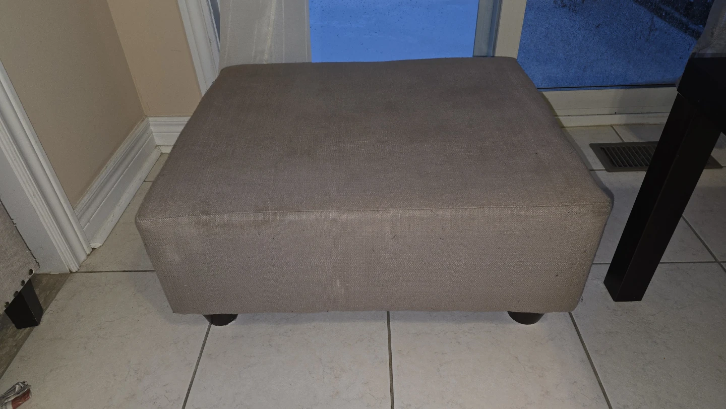 Beige Square Ottoman