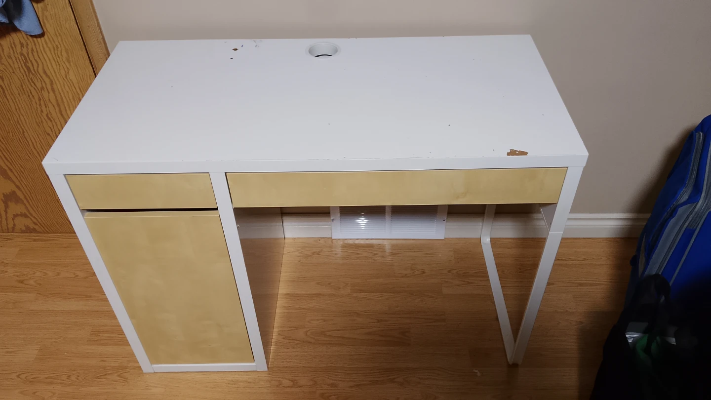 Ikea White Desk with Drawers