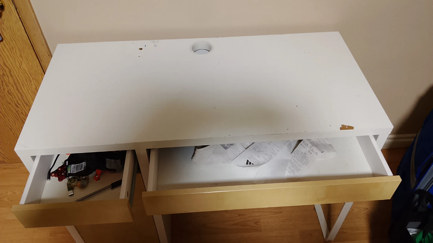 Ikea White Desk with Drawers - photo 4