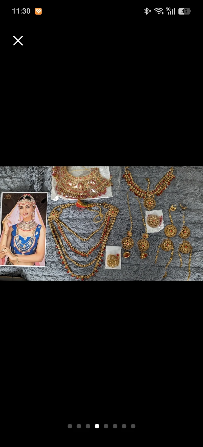 Stunning Indian Bridal Jewelry Sets –Brand New–Red and White - photo 2