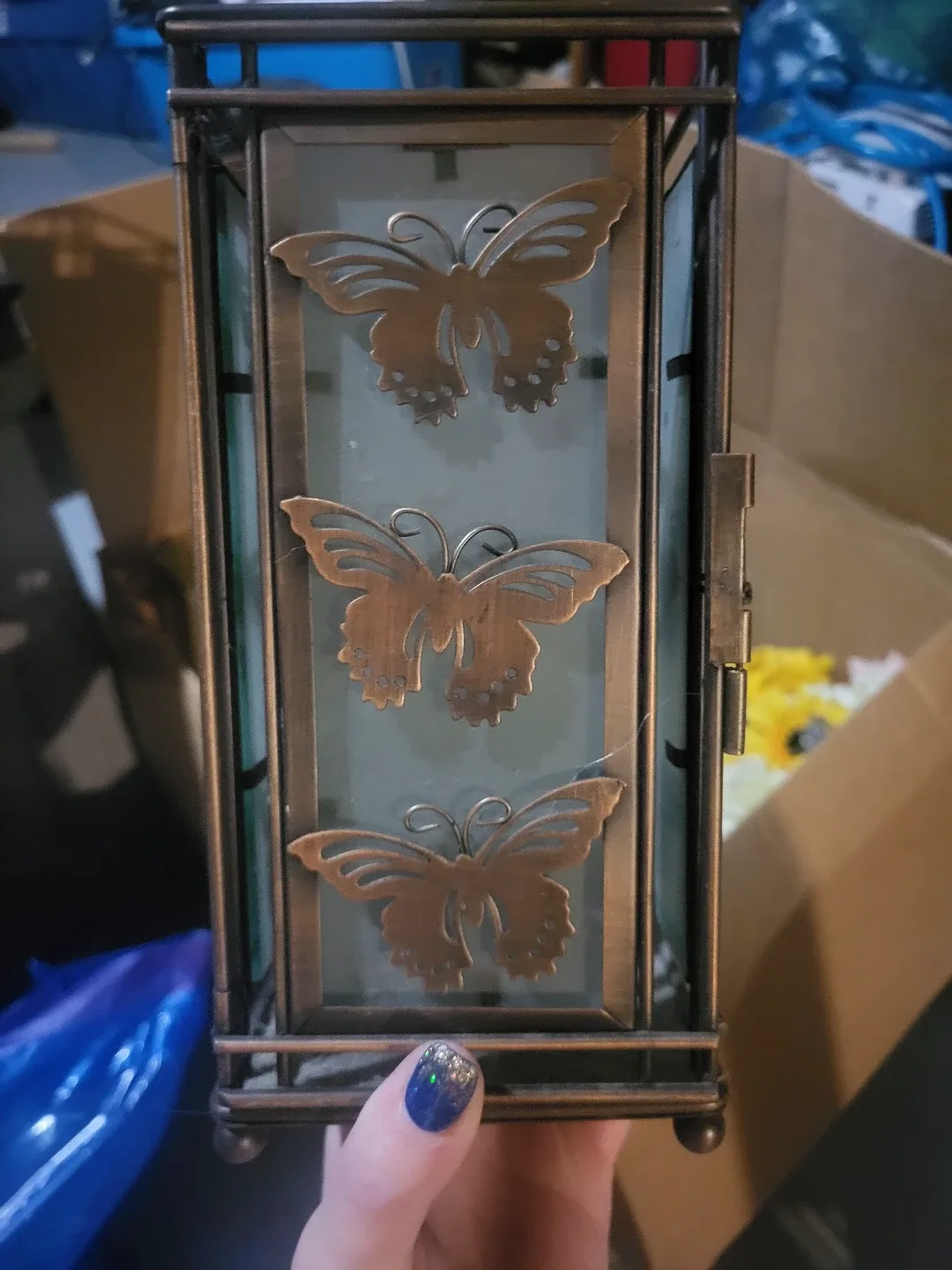 Butterfly Design Metal Lantern