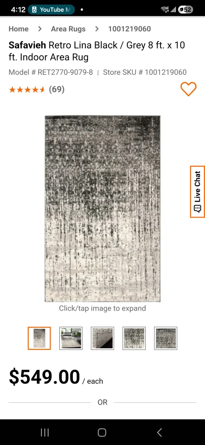 Safavieh Retro Lina Black/Grey Rug 8x10 ft