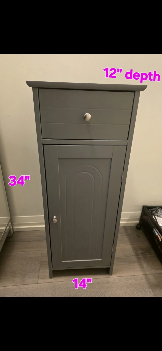 Grey Bathroom Cabinet with Drawer - photo 3