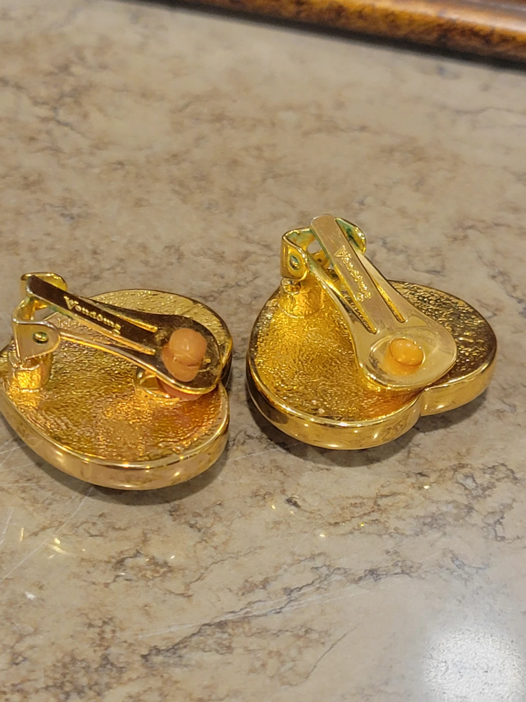 Vintage Gold Toned Vendome Clip Earrings - photo 2