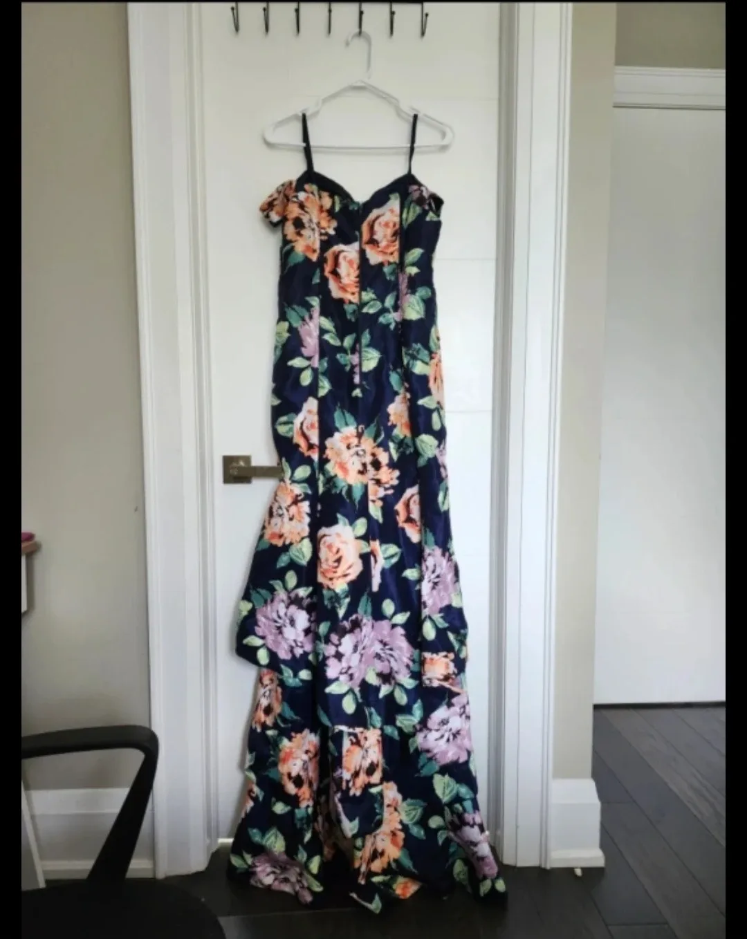 David's Bridal Floral Print Maxi Dress (M)