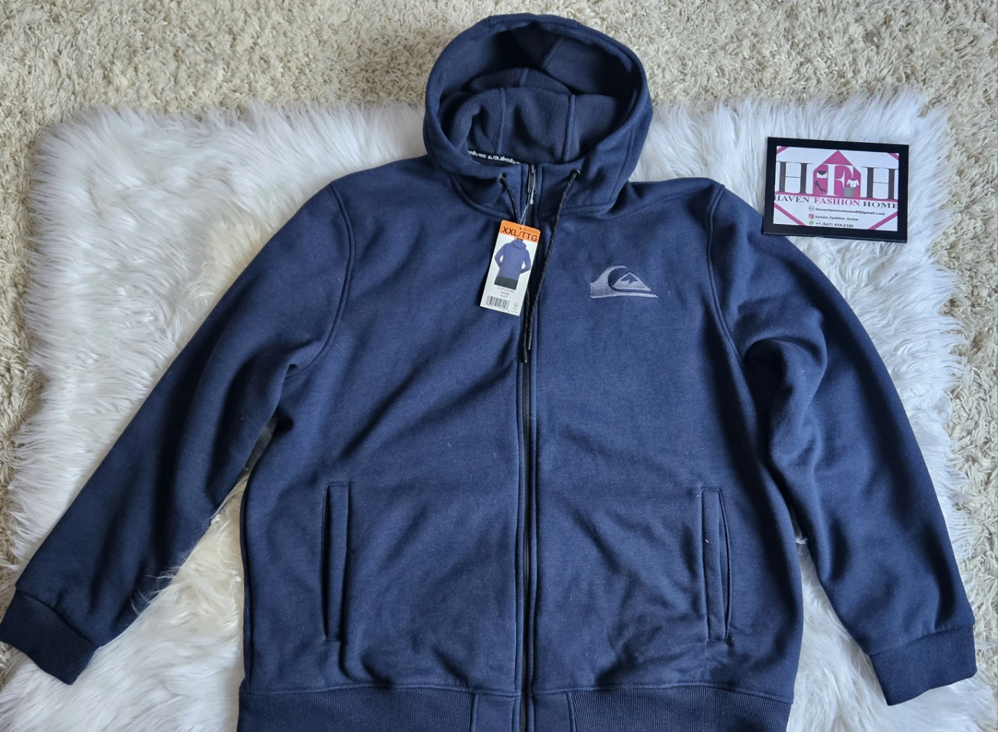 Quiksilver XXL/TTG Blue Full Zip Hoodie - New with Tags!