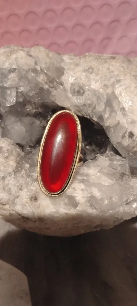 Sterling Silver 925 Red Stone Ring