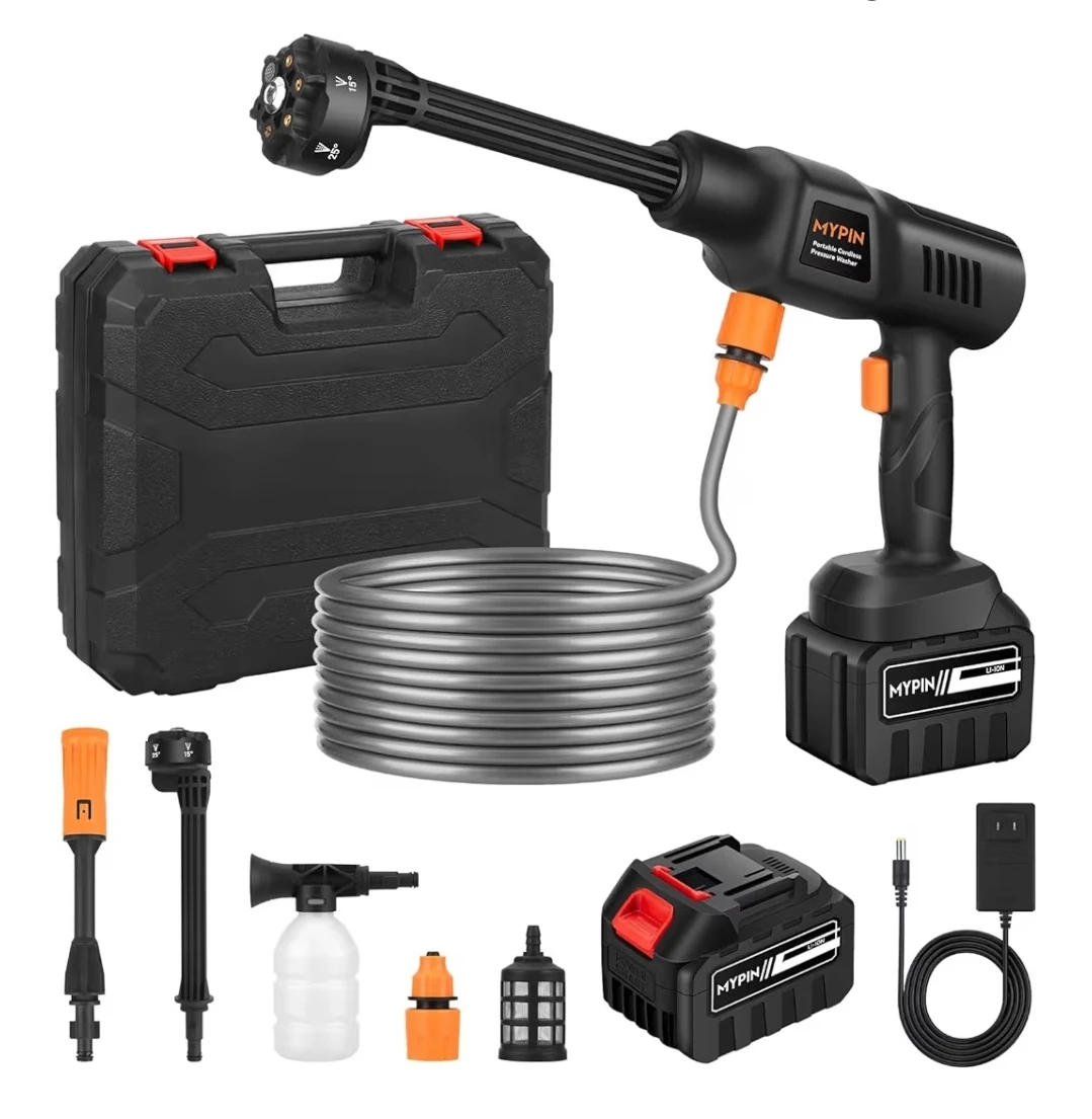 Portable Cordless Pressure Washer 600 PSI 21V 3.0Ah Powered