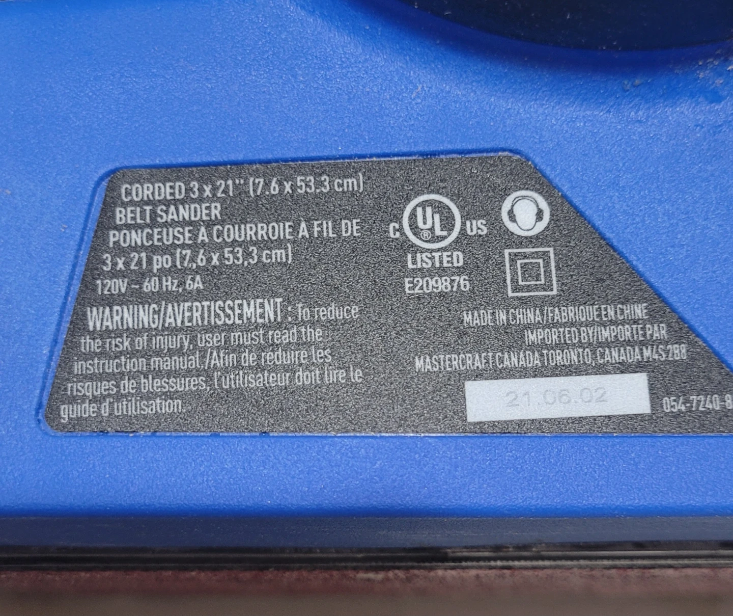 Mastercraft 3 x 21" Belt Sander - photo 5