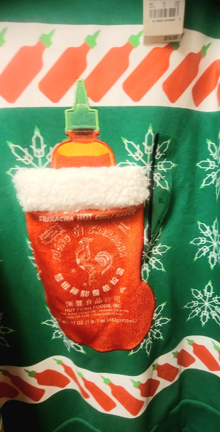 New Sriracha Hot Chili Sauce Christmas Sweater - XL - photo 2